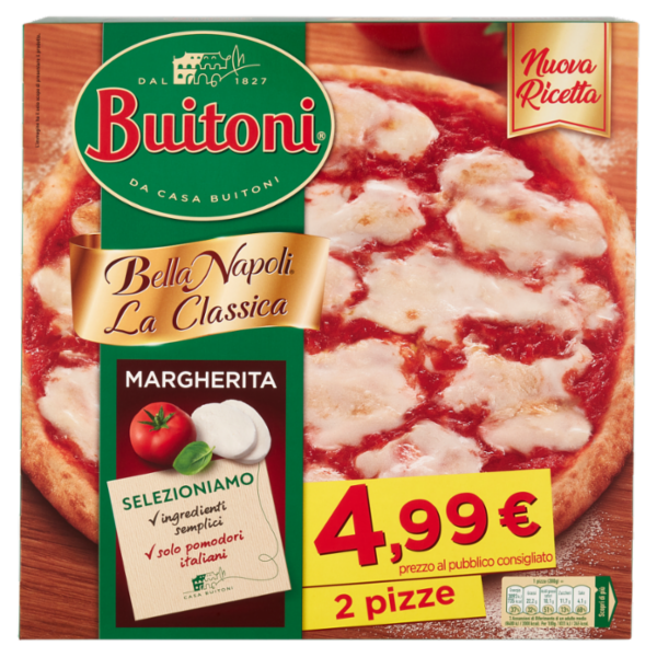 BUITONI Bella Napoli la Classica Margherita Pizza surgelata (2 pizze) 600g