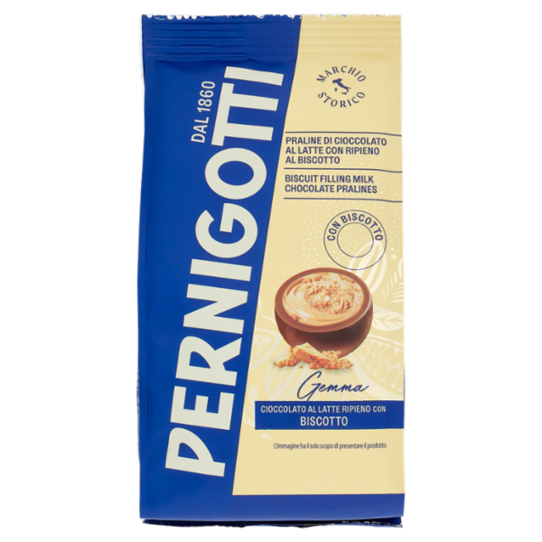 Pernigotti Gemma Cioccolato al Latte Ripieno con Biscotto 140 g