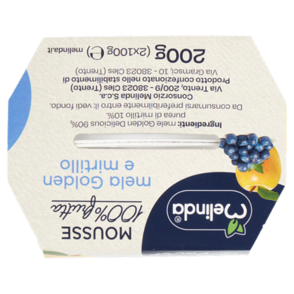 Melinda Mousse mela Golden e mirtillo 2 x 100 g