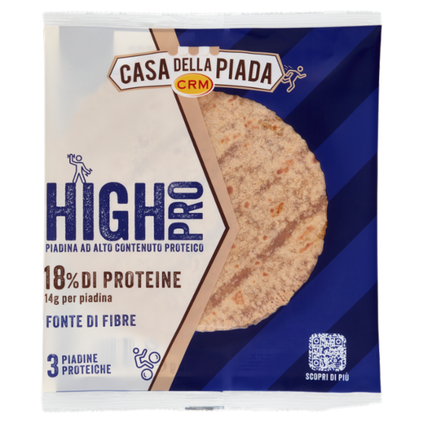 Casa della Piada High Pro Piadina ad Alto Contenuto Proteico 3 Piadine 225 g