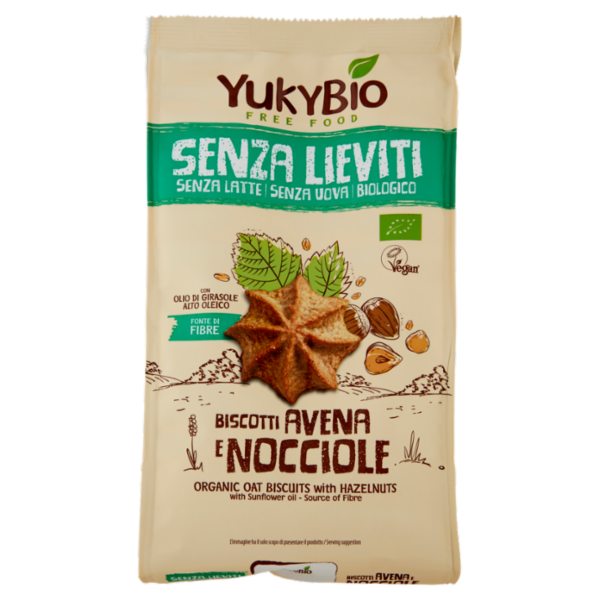 YukyBio Senza Lieviti Biscotti Avena e Nocciole 200 g