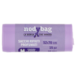Virosac Nodybag Sacco Rifiuti Profumati Lavanda 52x70 Cm 35 Litri 15 Pz
