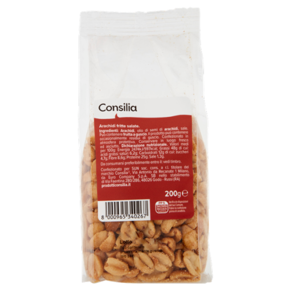 Consilia Frutta Secca Arachidi Dorate e Salate 200 g