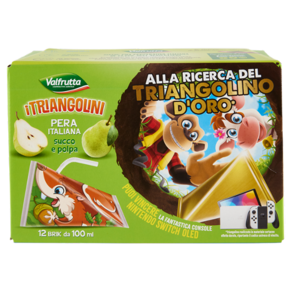 Valfrutta i Triangolini Pera Italiana succo e polpa Brik 12 x 100 ml