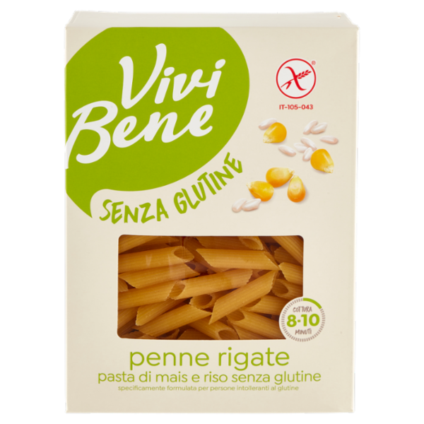 Vivi Bene Senza Glutine Pasta di Mais e Riso Penne Rigate Senza Glutine 400 g