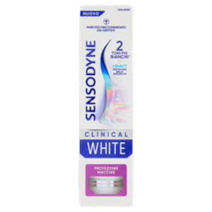 Sensodyne Clinical White Protezione Macchie,Dentifricio Effetto Sbiancante Per Denti Sensibili,75 Ml
