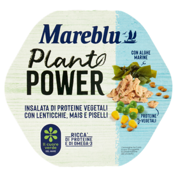 Mareblu Plant Power Insalata di Proteine Vegetali con Lenticchie, Mais e Piselli 220 g