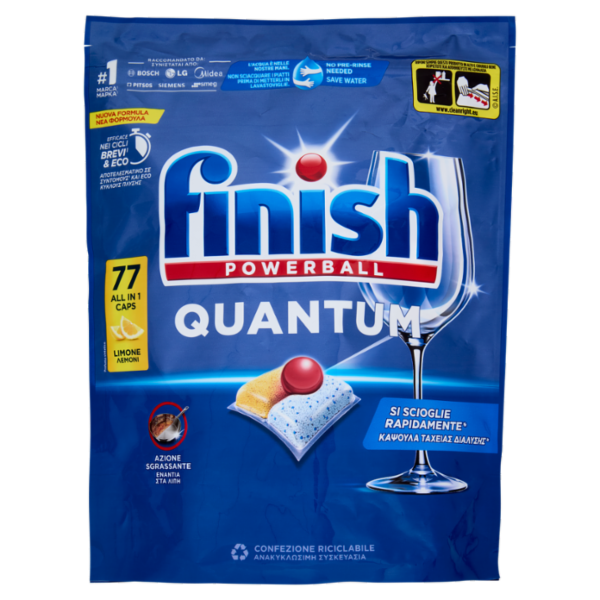 Finish Quantum Limone pastiglie lavastoviglie 77 lavaggi 800,8 g