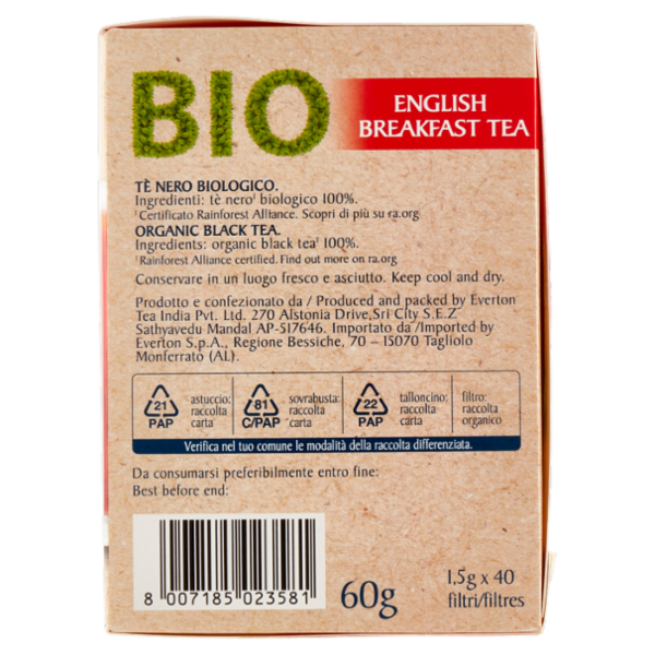 Everton Bio tea English Breakfast Tea 40 x 1,5 g