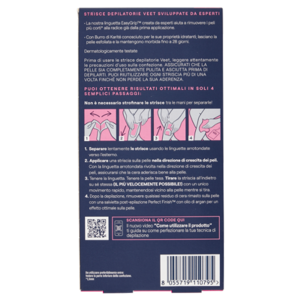 Veet Expert Strisce Corpo e Gambe Pelli Normali, 12 strisce