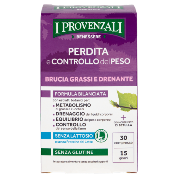 I Provenzali Benessere Perdita e Controllo del Peso Brucia Grassi e Drenante 30 compresse 16,5 g