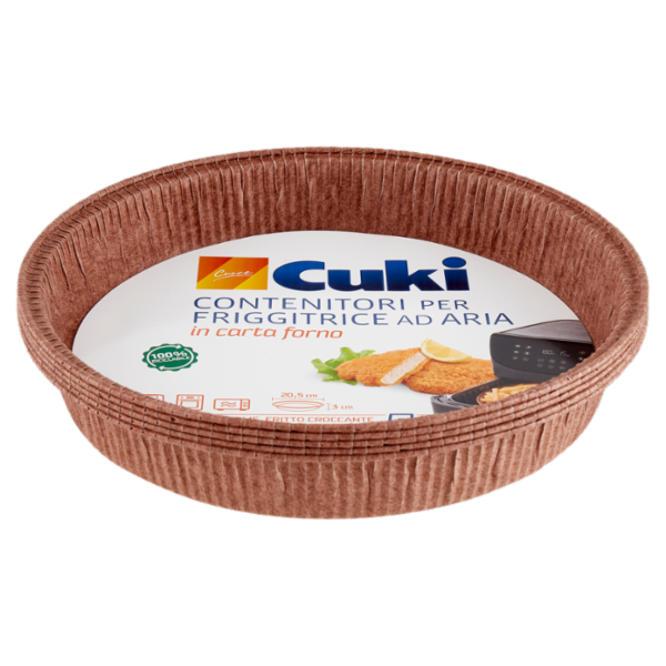 Cuki Cuoce Contenitori per Friggitrice ad Aria in carta forno 20,5 cm x 3 cm 5 pz