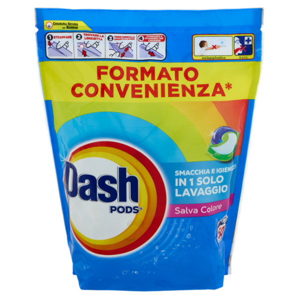 Dash Pods Detersivo Lavatrice In Capsule, Salva Colore, 50 Lavaggi 865 g