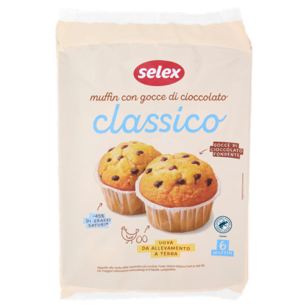 Selex Muffin con Gocce di Cioccolato 6x42 g