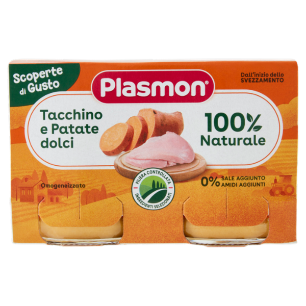 Plasmon Scoperte di Gusto Omogeneizzato Tacchino e Patate dolci 240 g