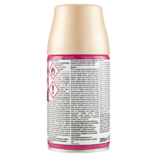 Glade Automatic Spray Ricarica, Profumatore per Ambienti, Fragranza Relaxing Zen 269ml