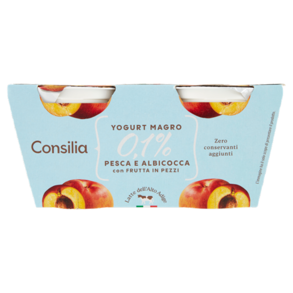 Consilia Yogurt Magro 0,1% Pesca e Albicocca 2x125 g