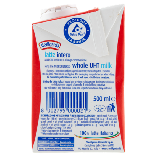 sterilgarda latte intero Microfiltrato 500 ml