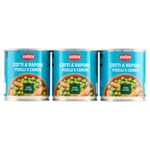 Selex Piselli e Carote Al Vapore 3x150 g