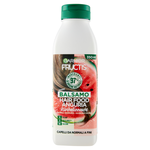 Garnier Balsamo Fructis Hair Food, Ideale per Capelli Fini, Arricchito con Anguria, 350 ml