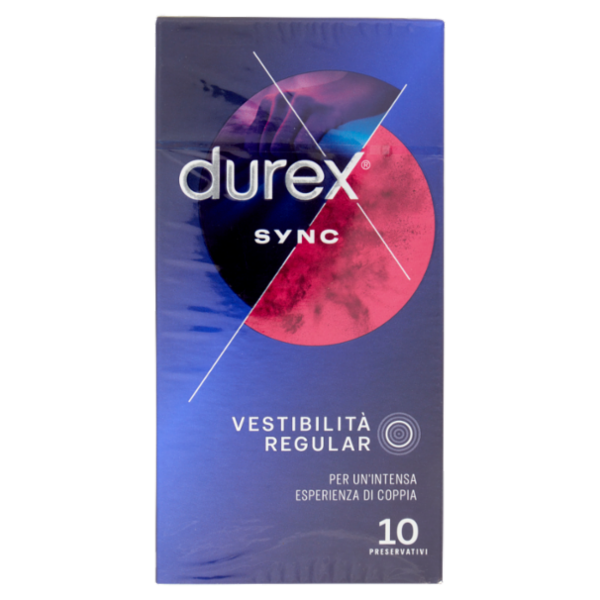 Durex Preservativi Sync Ritardanti per lui e stimolanti per lei, 10 Profilattici