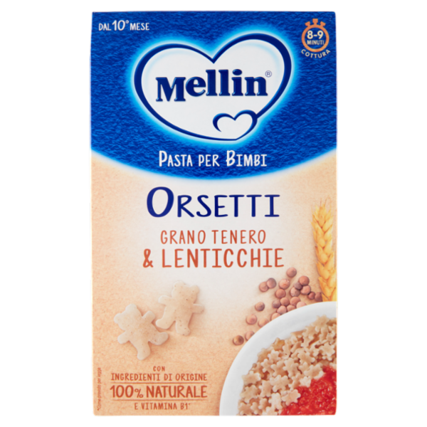 Mellin Pasta per Bimbi Orsetti Grano Tenero & Lenticchie 280 g