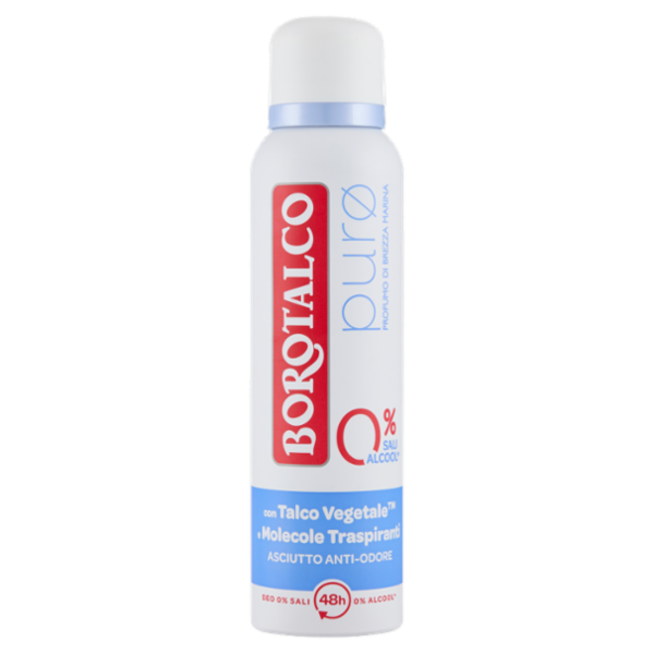 Borotalco purø Profumo di Brezza Marina Deo 0% Sali 150 ml