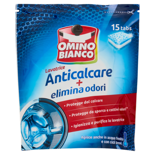 Omino Bianco Lavatrice Anticalcare + elimina odori 15 tabs 240 g