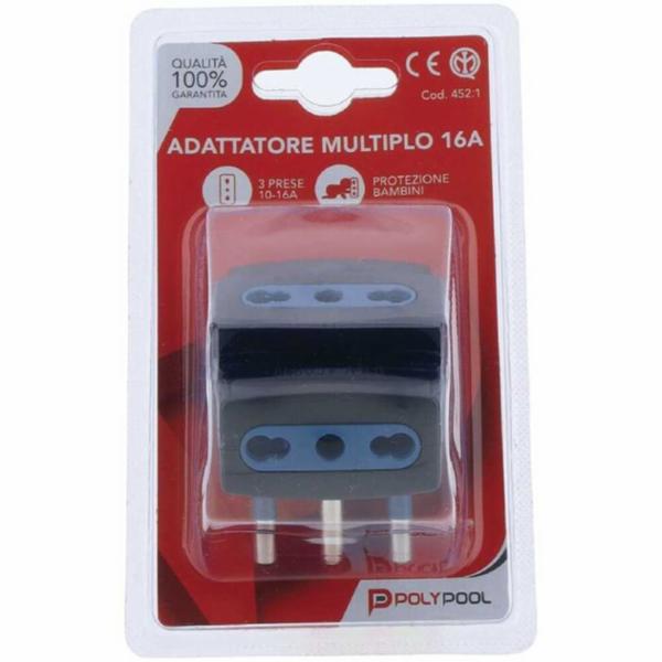 Poly Pool Adattatore Mult. Sicury 16a Presa Tripla N.452.1
