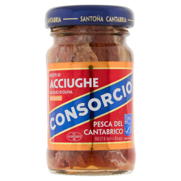 Consorcio Fletti di Acciughe in Olio d'Oliva Piccante 65 g