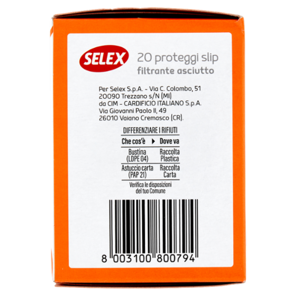 Selex Proteggi Slip Anatomici in Bustine Singole 20 pezzi