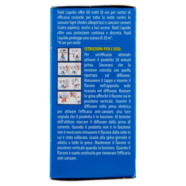 Raid Liquido Elettrico Ricarica, 60 Notti, Rosa e sandalo di bali, 36ml