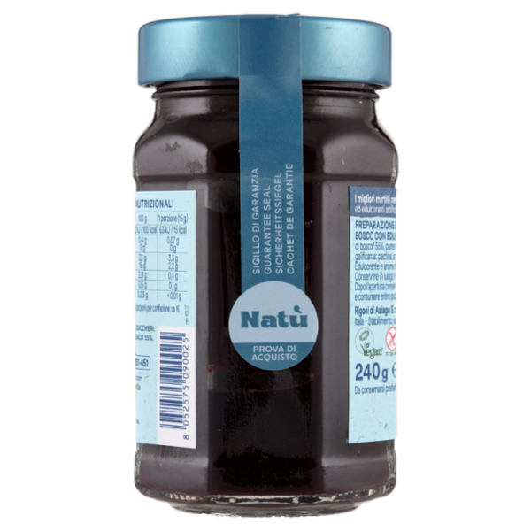 Rigoni di Asiago Natù Senza Zuccheri Aggiunti° Mirtilli neri di bosco bio 240 g