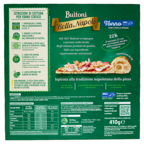 Buitoni Bella Napoli Tonno Pizza surgelata 410 g