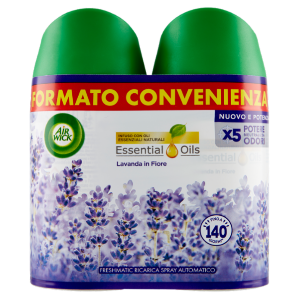 Air Wick Freshmatic Ricarica Bipacco Lavanda in Fiore Profumatore per ambiente 2 x 250 ml