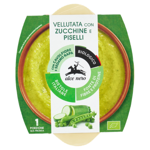 alce nero Vellutata con Zucchine e Piselli 350 g