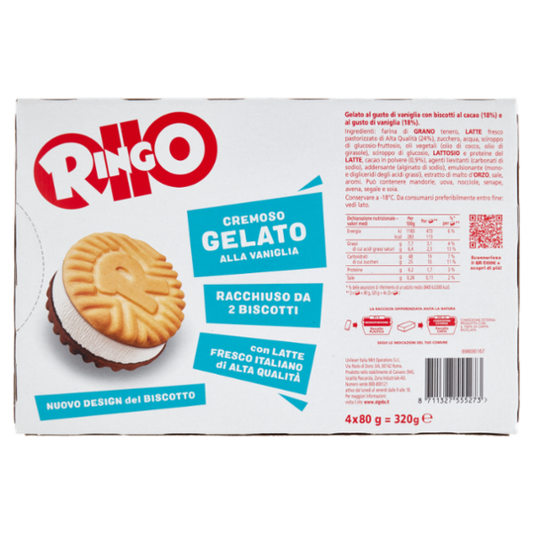 Ringo Vaniglia 4 x 80 g
