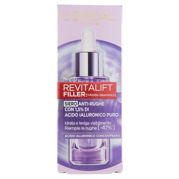 L'Oréal Paris Siero Rimpolpante Revitalift Filler anti-rughe in pipetta, 30 ml