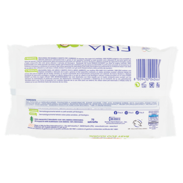 Fria Baby Eco Natural 1000 giorni 72 pz