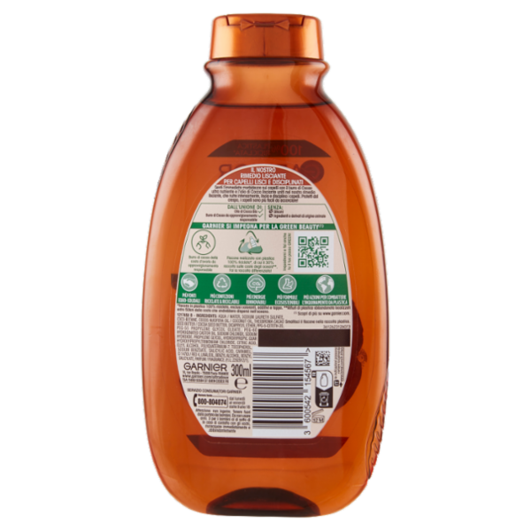 Garnier Ultra Dolce Shampoo all' Olio di Cocco e Burro di Cacao per capelli lisci, 300 ml