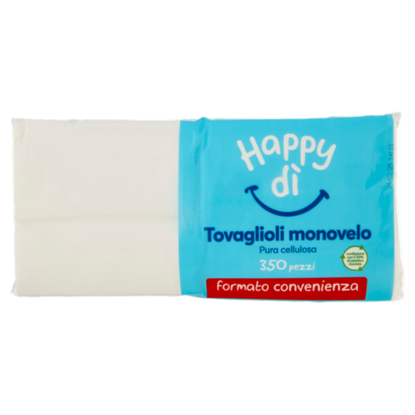 Happy dì Tovaglioli 1 Velo Bianchi 350 pezzi
