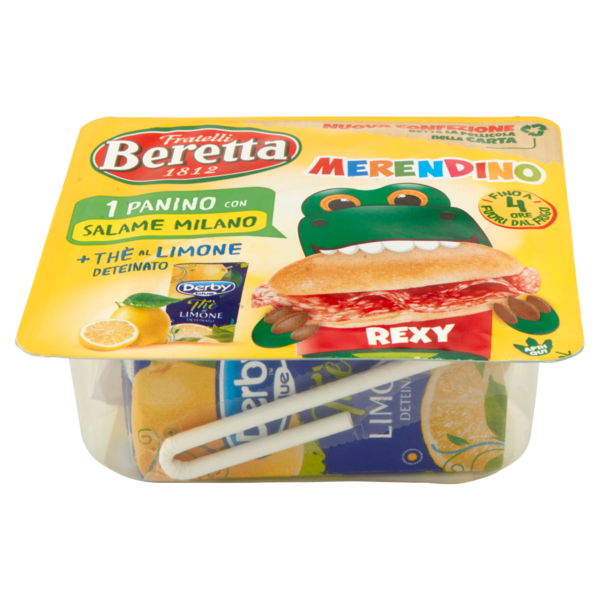 Fratelli Beretta Merendino Panino con Salame Milano + Thè al Limone Deteinato 169 g