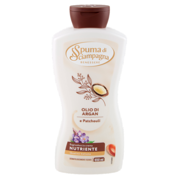 Spuma di Sciampagna Benessere Olio di Argan e Patchouli Bagnodoccia crema Nutriente 650 ml