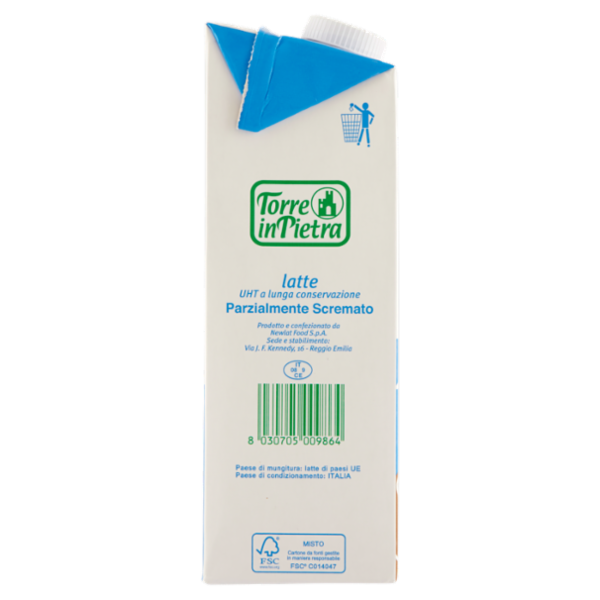 Torre in Pietra latte UHT a lunga conservazione Parzialmente Scremato 1000 ml