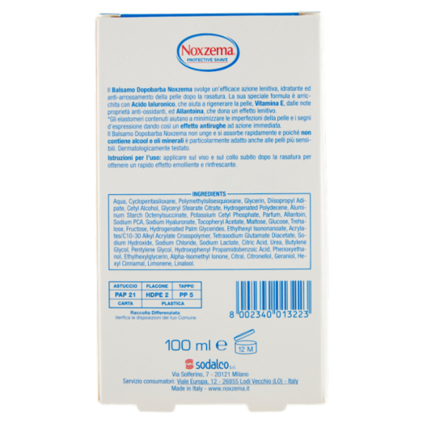 Noxzema Protectice Shave Lenitivo Balsamo Dopobarba Classic 100 ml