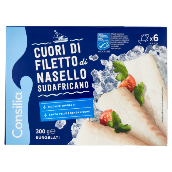 Consilia Cuori di Filetti di Nasello Surgelati 300 g