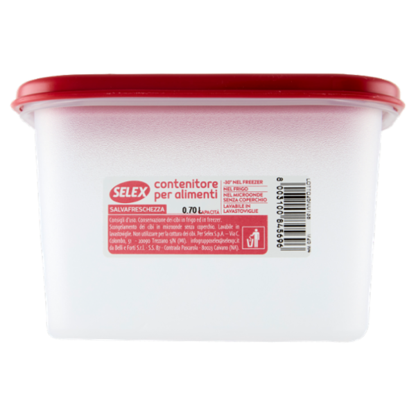 Selex Contenitore per Alimenti Freezer/Frigo Rettangolare 0,70 L