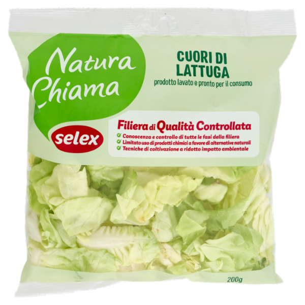 Selex Natura Chiama Cuori di Lattuga Lavati e Pronti per il Consumo 200 g