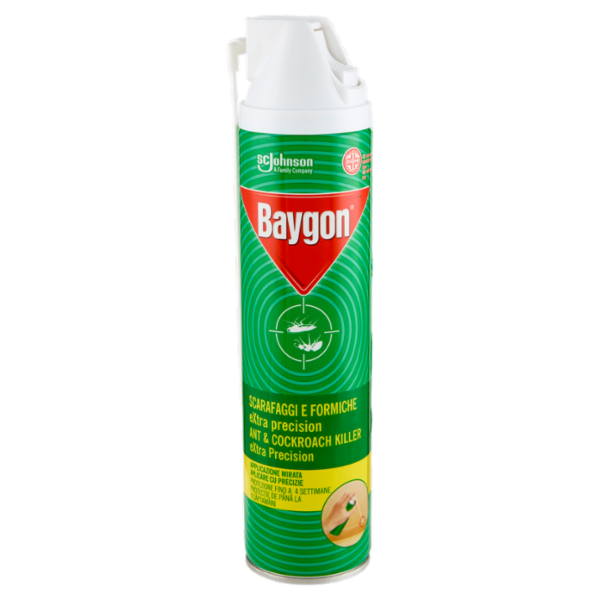 Baygon Spray con cannuccia extra precision, efficace contro scarafaggi e formiche 400 ml