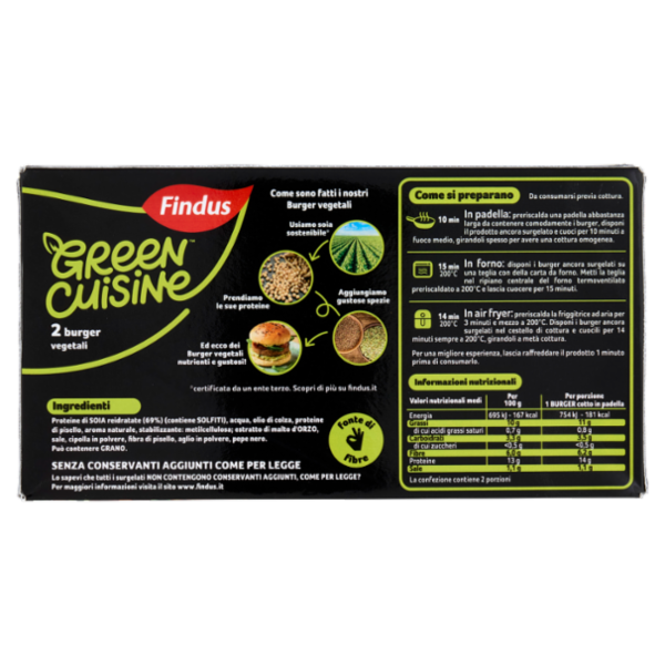 Findus Green Cuisine 2 Burger Vegetali 209 g